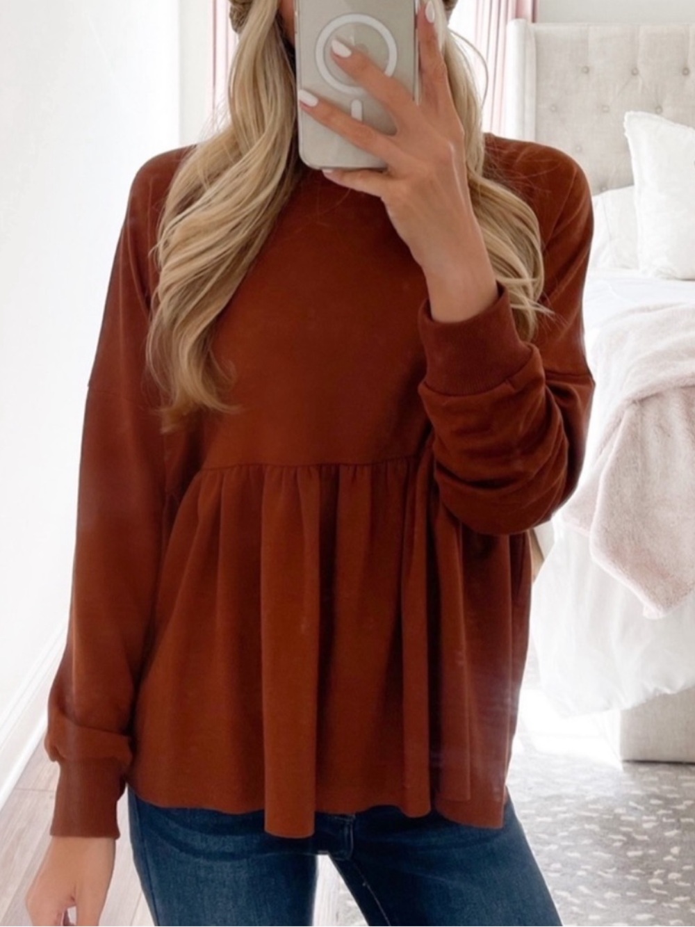 VICI Rust Peplum Top XS